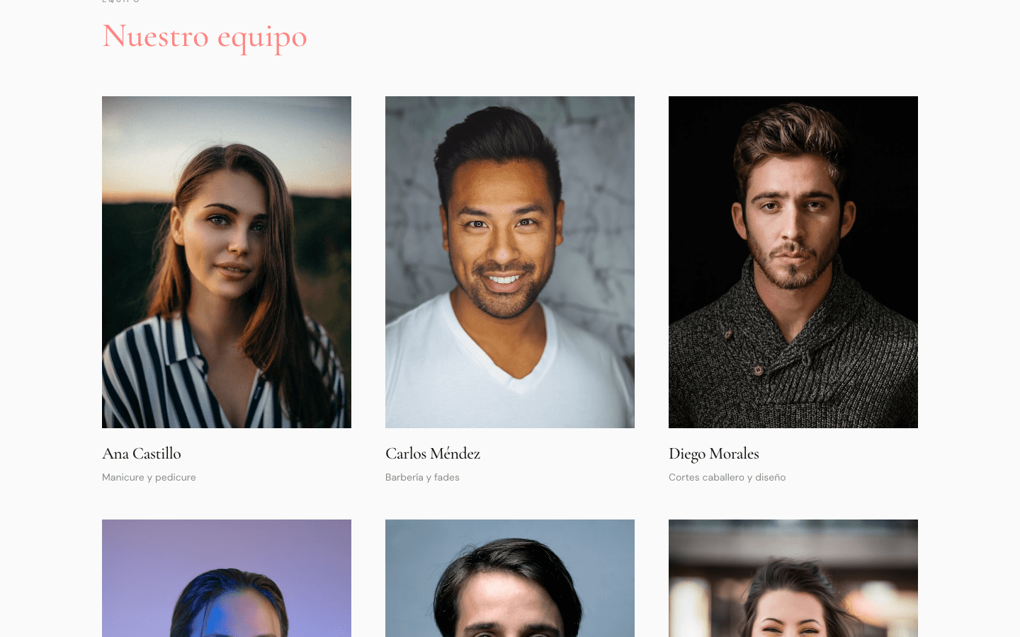 Sitio público del salón en Florece — marca, servicios y contacto